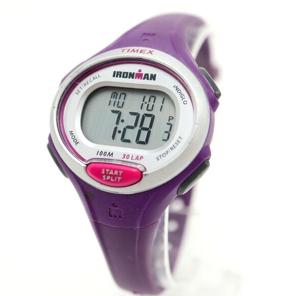 Timex Ironman Triathlon Women Indiglo Digital Watch Purple Silicone New Battery - Picture 1 of 12